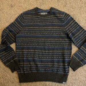 Eddie Bauer Blue Fair Isle Wool Blend Sweater M